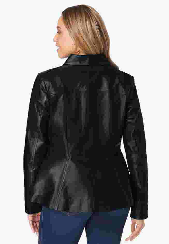 Leather Peplum Jacket image number 1