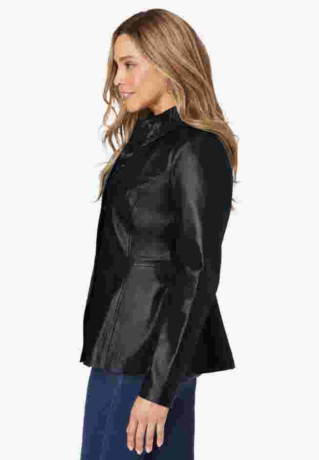 Leather Peplum Jacket image number 2