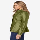 Leather Peplum Jacket image number null