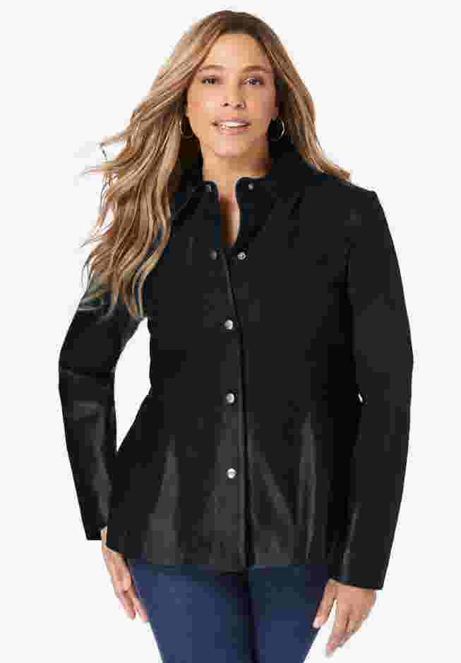 Leather Peplum Jacket image number 0