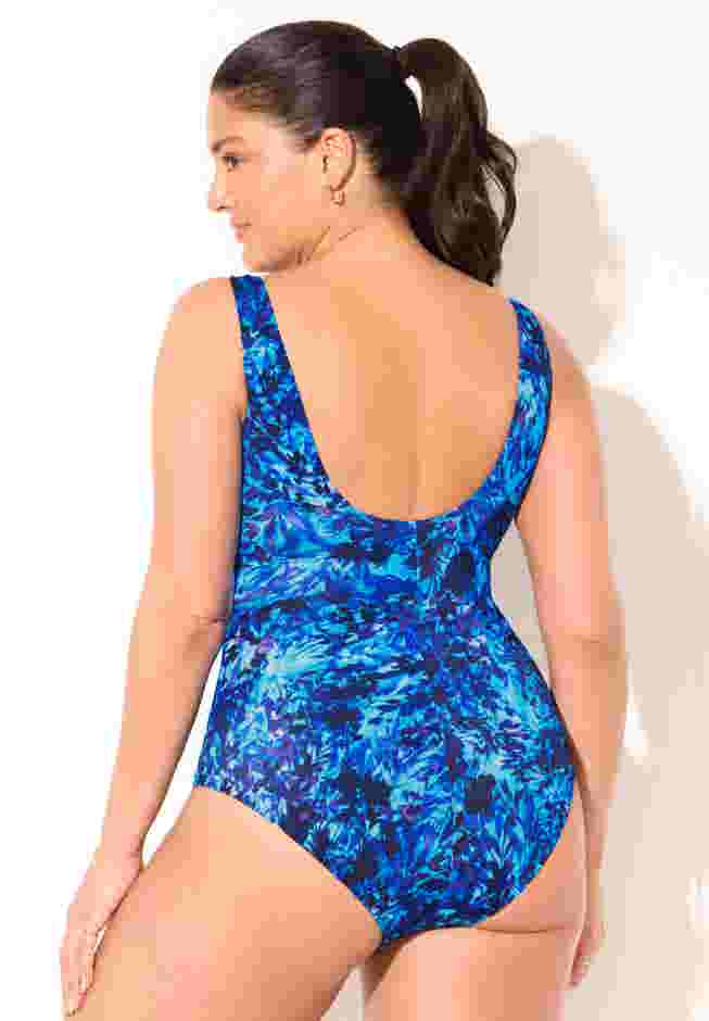 Chlorine Resistant Spliced Tank One Piece Swimsuit image number 1