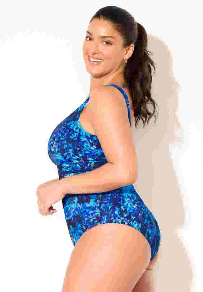 Chlorine Resistant Spliced Tank One Piece Swimsuit image number 2
