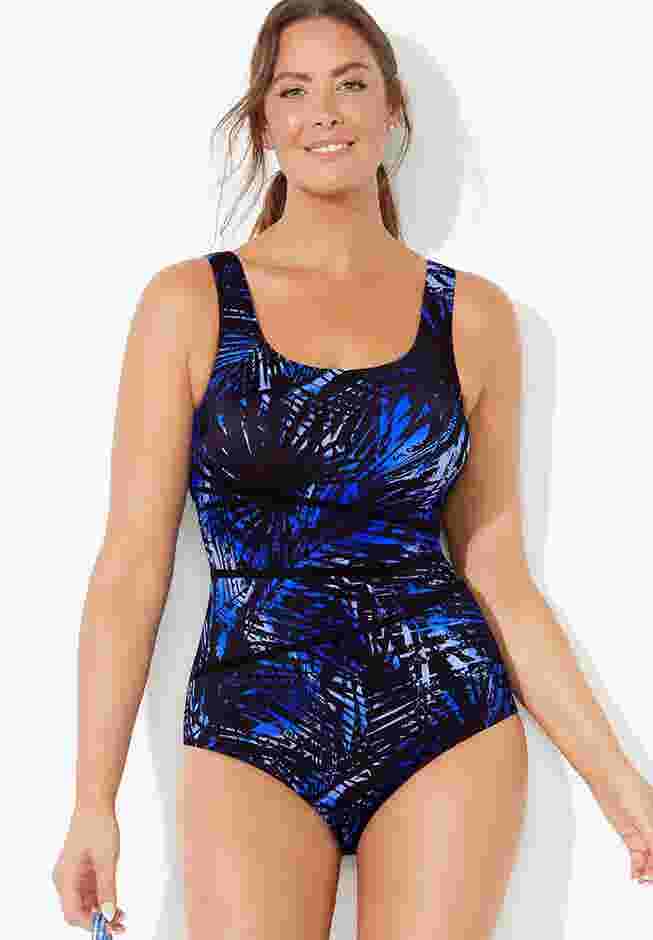 Chlorine Resistant Spliced Tank One Piece Swimsuit image number 2