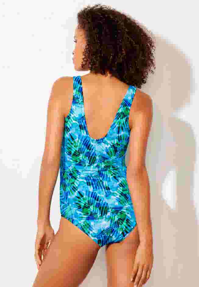 Chlorine Resistant Spliced Tank One Piece Swimsuit image number 1