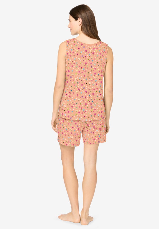 2-Piece Sleeveless Tee and Shorts PJ Set image number null