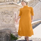 Mockneck Slit Maxi Dress image number null