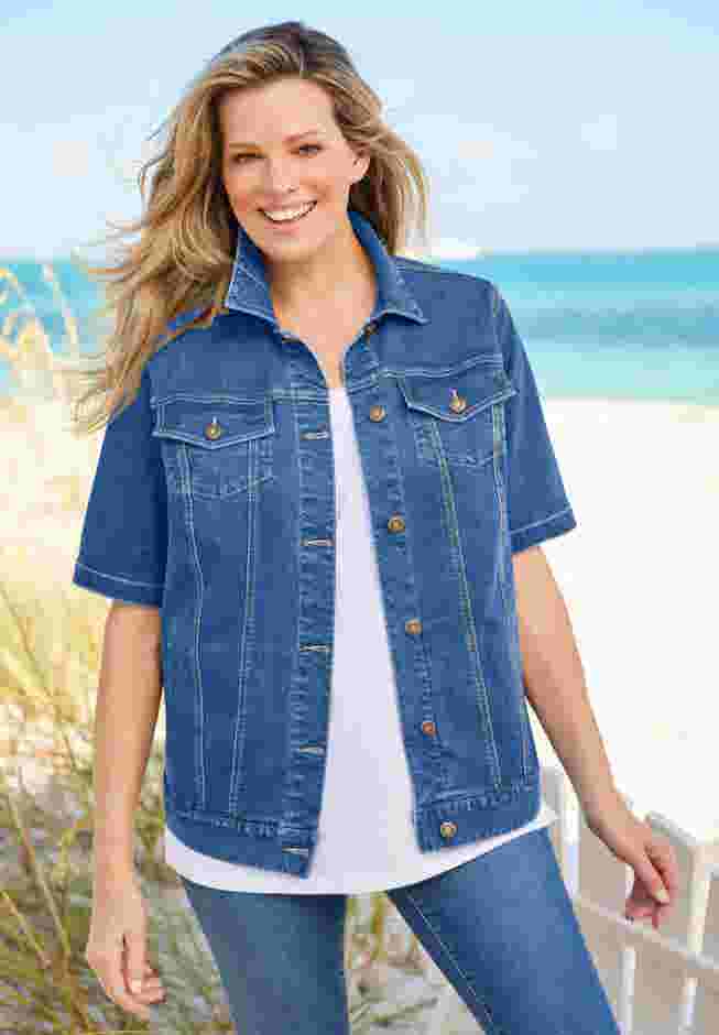 Short-Sleeve Denim Jacket image number 4