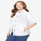 Short-Sleeve Denim Jacket image number null