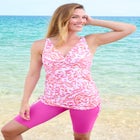 Longer-Length Side-Tie Tankini Top image number null