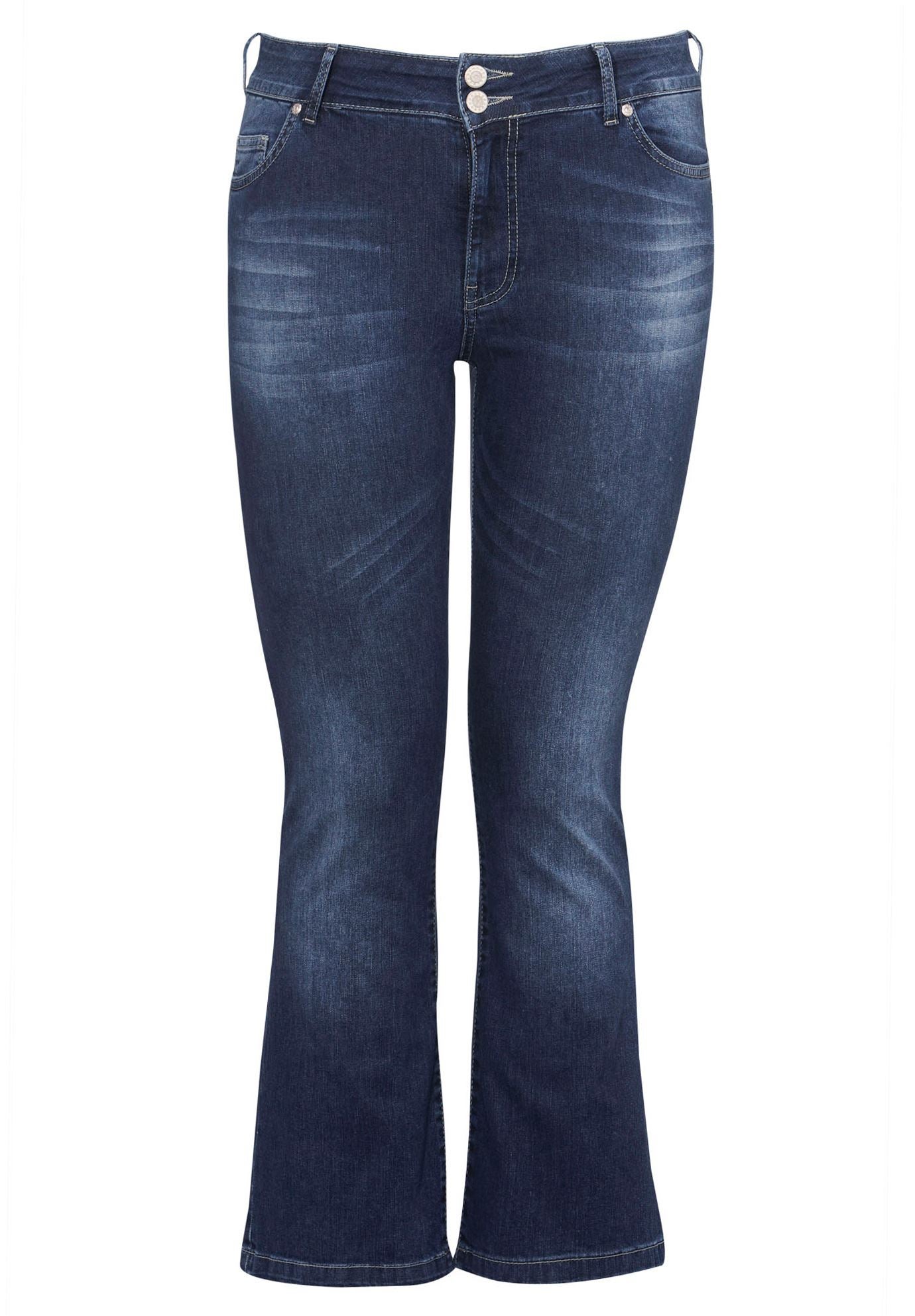 Mid-Rise Stretch Back Elastic Bootcut Jeans image number 0