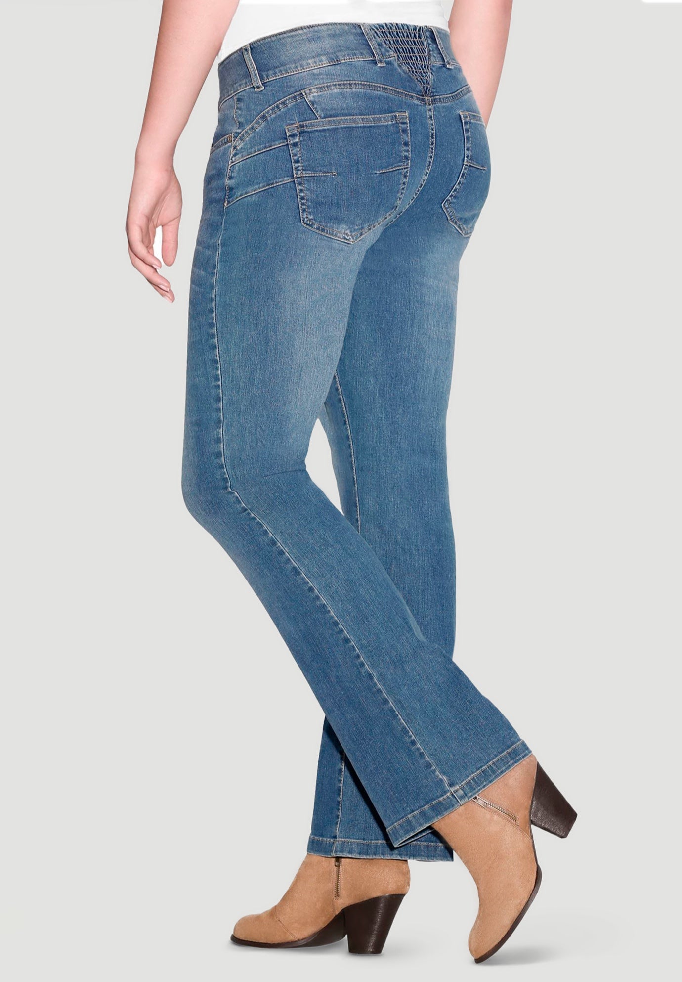 Back Elastic Bootcut Jeans image number 0