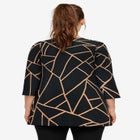 Stretch Knit V-neck 3/4 Sleeve Knot Front Tunic image number null