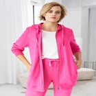 Ellos Studio French Terry Long Sleeve Zip-Front Tunic Hoodie image number null