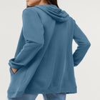 French Terry Long Sleeve Zip-Front Tunic Hoodie image number null