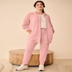 Ellos Studio French Terry Long Sleeve Zip-Front Tunic Hoodie image number null