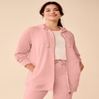 Ellos Studio French Terry Long Sleeve Zip-Front Tunic Hoodie image number null