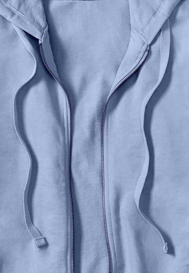 French Terry Long Zip Front Hoodie image number 4