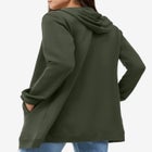 French Terry Long Sleeve Zip-Front Tunic Hoodie image number null