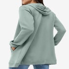 Ellos Studio French Terry Long Sleeve Zip-Front Tunic Hoodie image number null