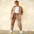 Ellos Studio French Terry Long Sleeve Zip-Front Tunic Hoodie image number 0