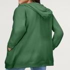 French Terry Long Sleeve Zip-Front Tunic Hoodie image number null