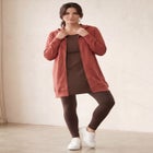 Ellos Studio French Terry Long Sleeve Zip-Front Tunic Hoodie image number 0