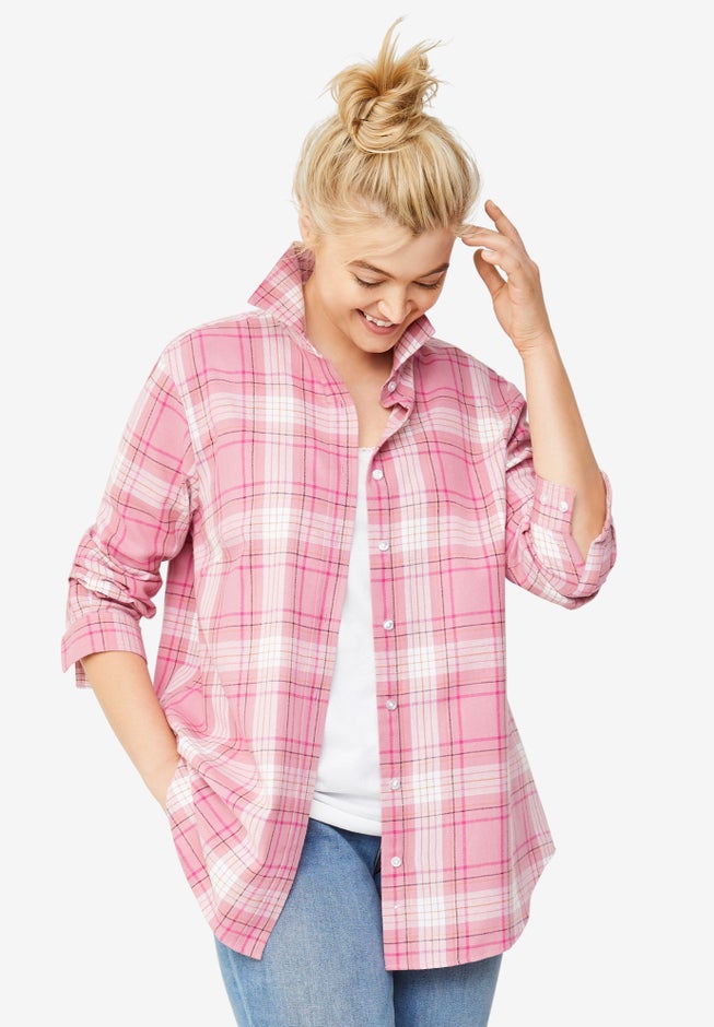 pink checkered dress shirt Leeward Dress Shirt