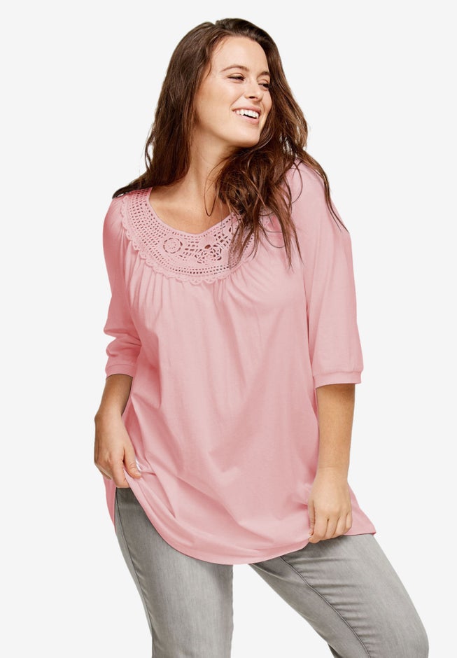 Crochet Trim Tunic image number 0