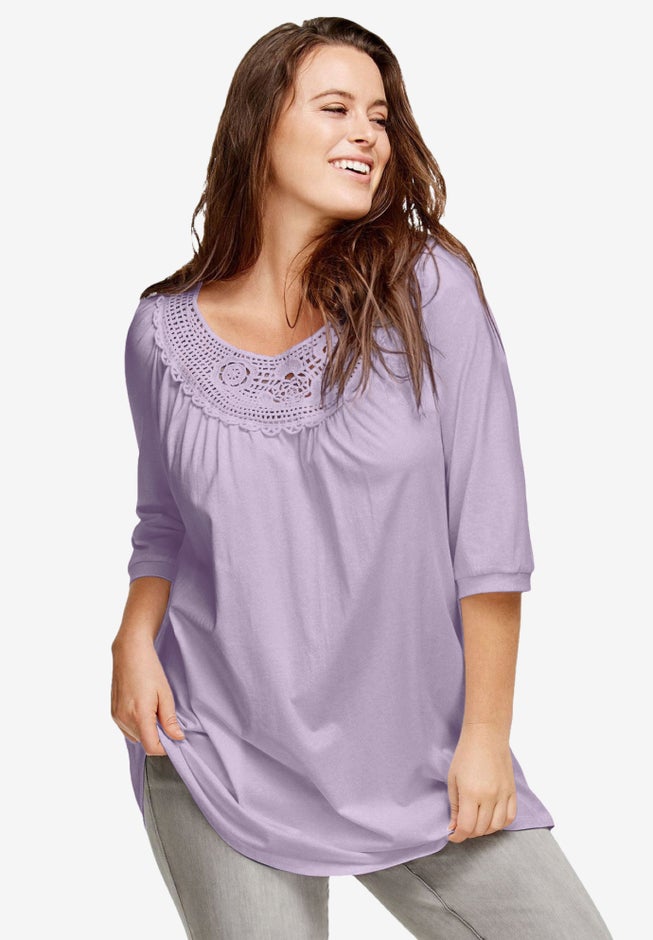 Crochet Trim Tunic image number 0