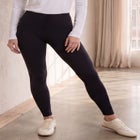 Cotton Spandex Elastic Waist Full Length Leggings image number null