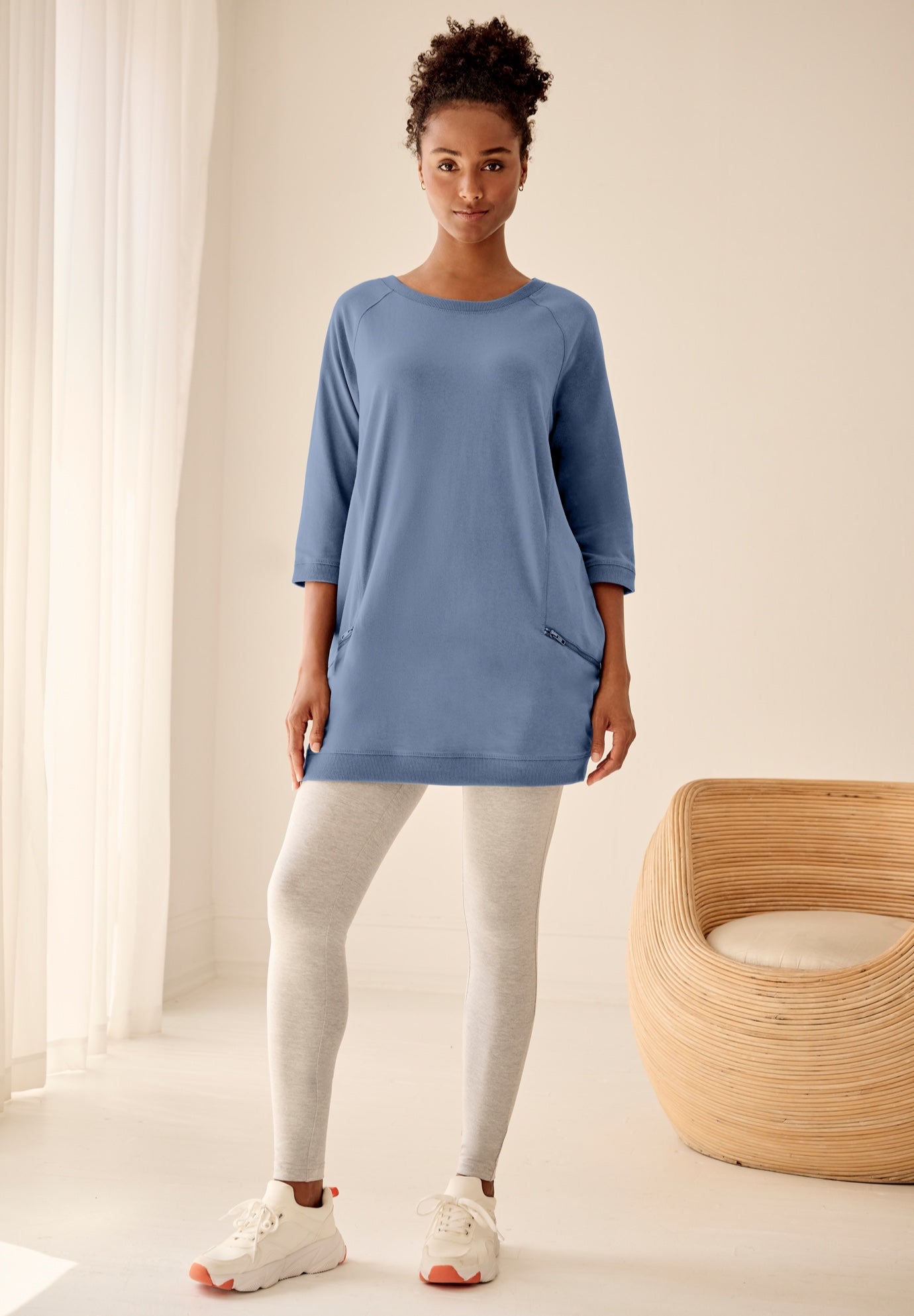 French Terry Zip Pocket Tunic image number 0