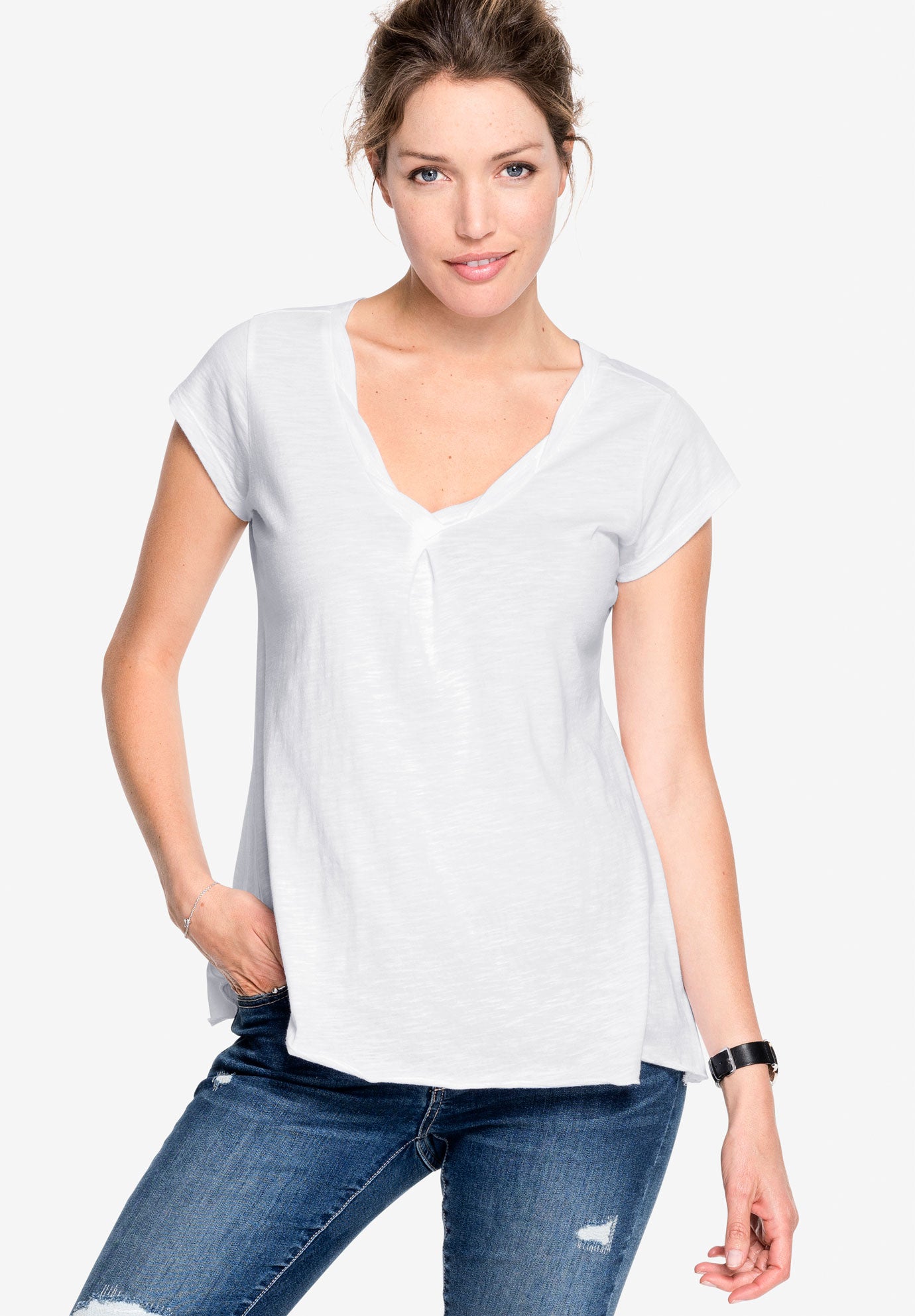 Twisted V-neck Tee image number 0