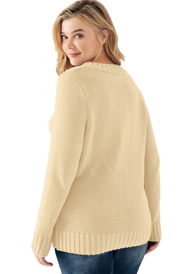 Button Y-neck Sweater image number 1