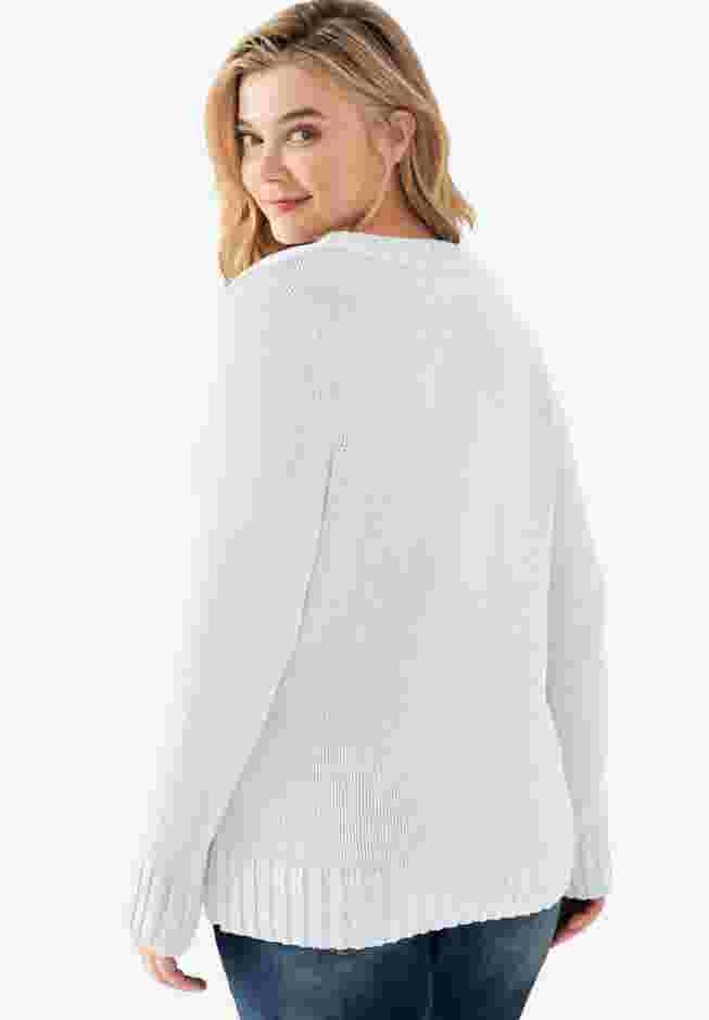 Button Y-neck Sweater image number 1