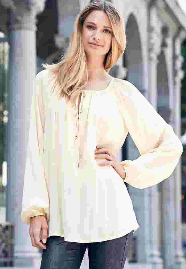 Tie Neck Peasant Tunic image number 4