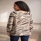 A-Line Long Sleeve Peasant Tunic with Tie-Neck Keyhole Neckline image number 1