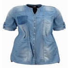Snap Front Denim Tunic image number null