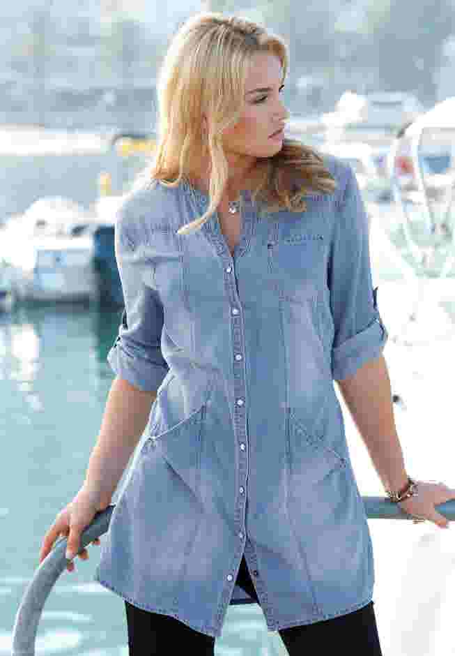 Snap Front Denim Tunic image number 4