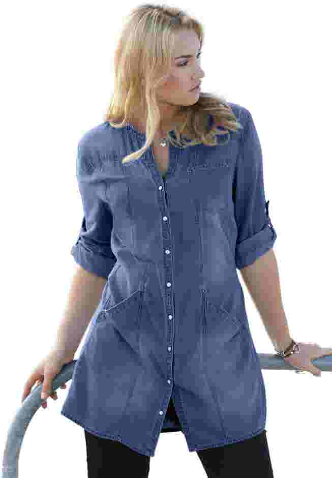 Snap Front Denim Tunic image number 0