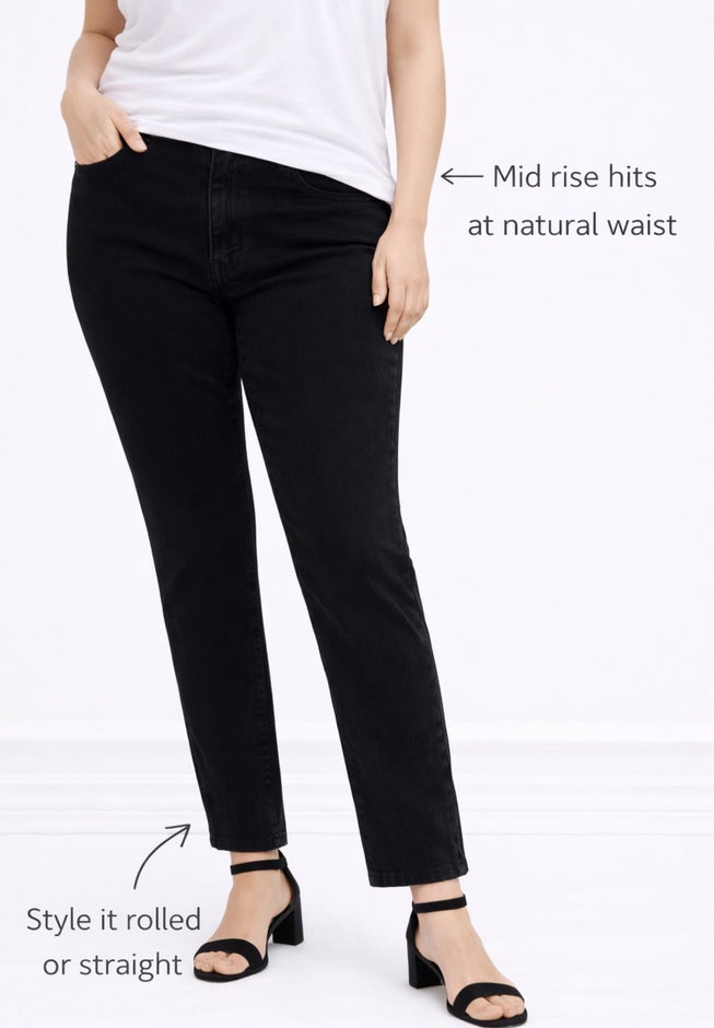 Mid-Rise Stretch 5-Pocket Relaxed Fit Boyfriend Jeans image number 2