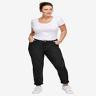 Stretch Mid-rise Relaxed Boyfriend Jeans image number null