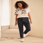 Mid-Rise Stretch 5-Pocket Relaxed Fit Boyfriend Jeans image number null