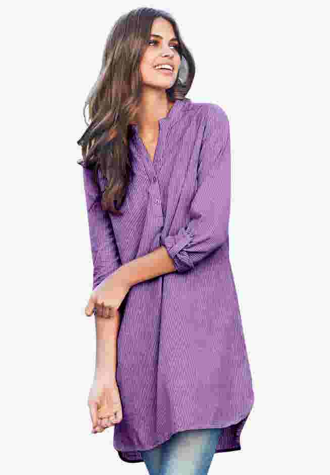 Breezy Cotton Henley Tunic image number 0