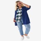 Open Front Waffle Cardigan image number null