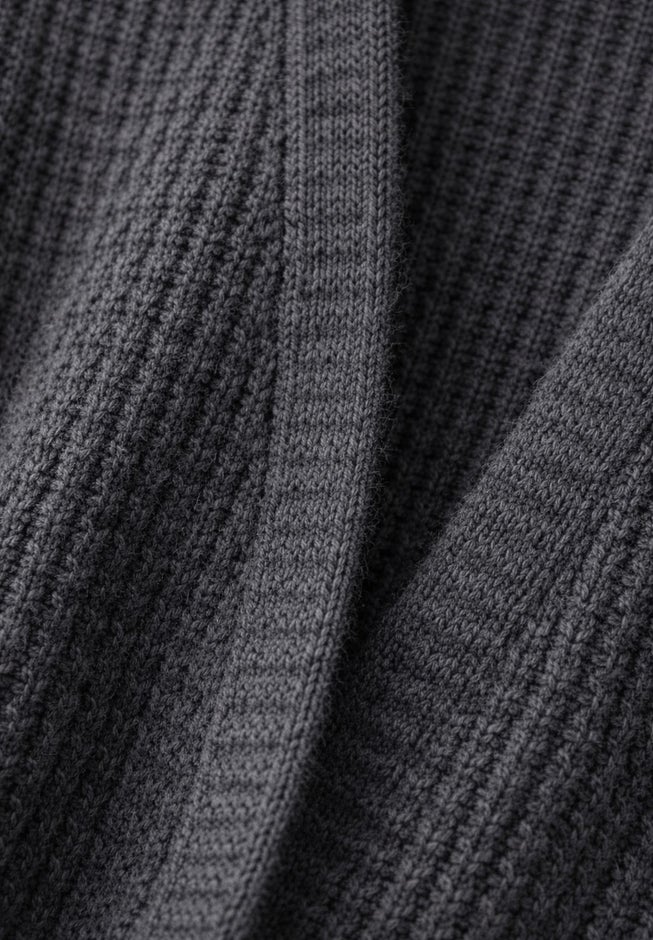 Open Front Long Ribbed Sleeve Waffle Cardigan image number 4