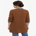 Open Front Long Ribbed Sleeve Waffle Cardigan image number 1