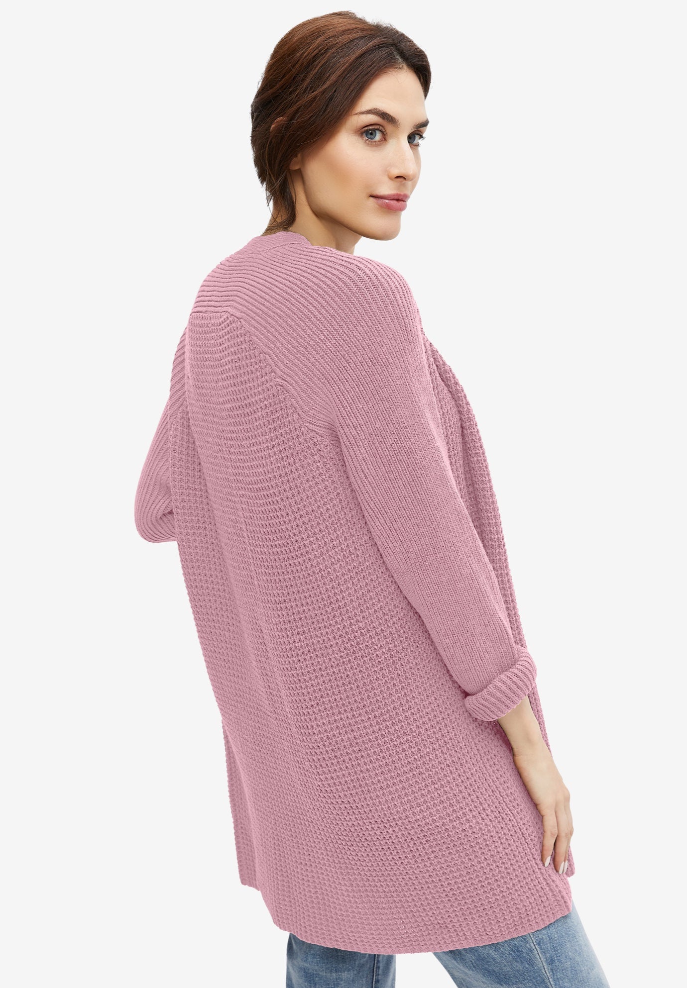 Open Front Waffle Cardigan image number 1