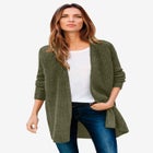 Open Front Waffle Cardigan image number null