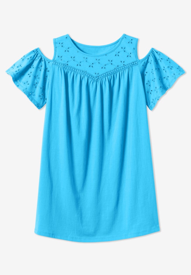 Eyelet Cold-Shoulder Tunic image number 3
