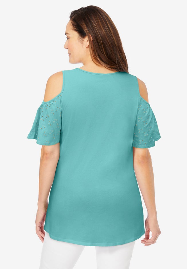 Eyelet Cold-Shoulder Tunic image number 1